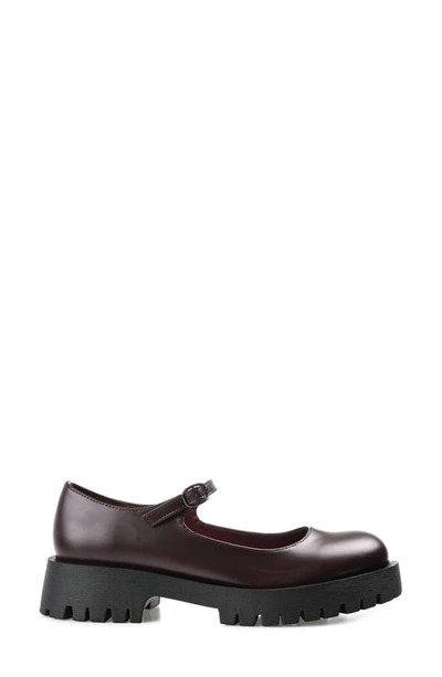 Journee Collection Kamie Mary Jane Platform Flat In Wine