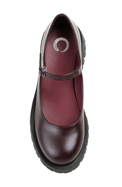 Journee Collection Kamie Mary Jane Platform Flat In Wine