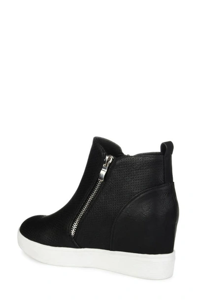 Shop Journee Collection Pennelope Wedge Sneaker In Black