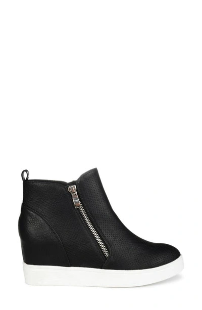 Journee Collection Journee Pennelope Wedge Heel Sneaker In Black