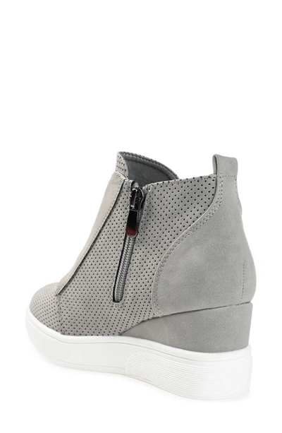 Shop Journee Collection Clara Wedge Sneaker In Grey