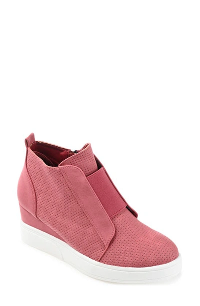 Shop Journee Collection Clara Wedge Sneaker In Pink