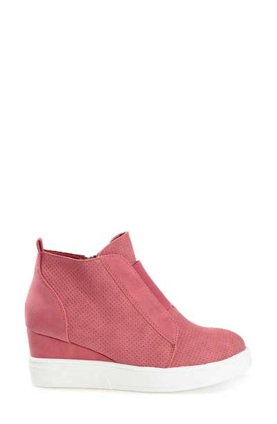 Journee Collection Clara Wedge Sneaker In Pink
