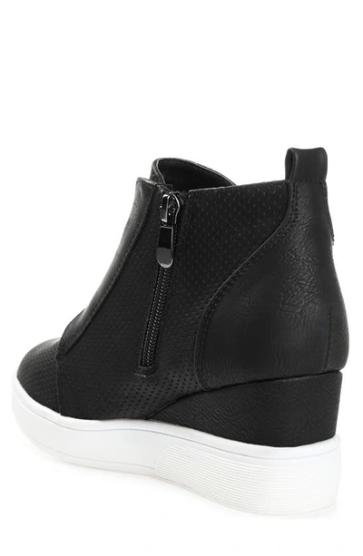 Shop Journee Collection Clara Wedge Sneaker In Black