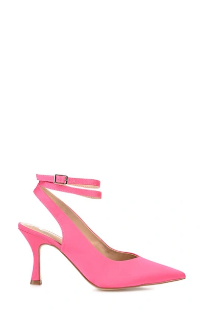 Journee Collection Marcella Ankle Strap Pump In Fuchsia