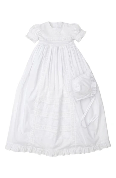 Shop Kissy Kissy New Nicole Embroidered Cotton Christening Gown & Bonnet In White