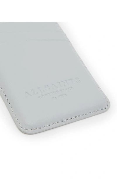 Shop Allsaints Callie Leather Card Case In Cement Grey
