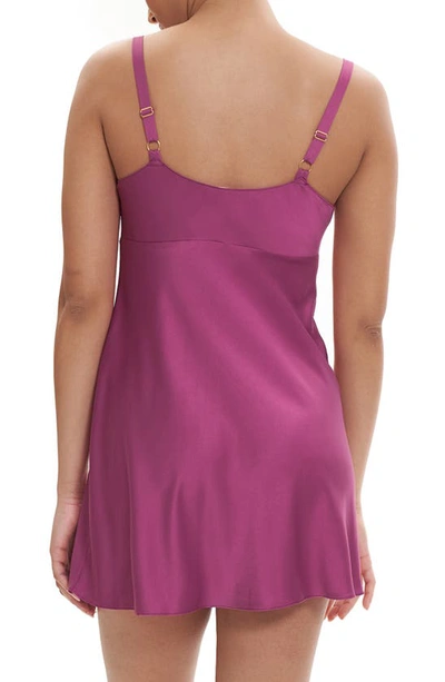 Shop Rya Collection Heavenly Satin Chemise In Berry