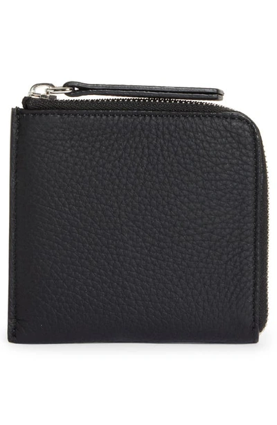 Shop Maison Margiela Four-stitch Zip Wallet In Black