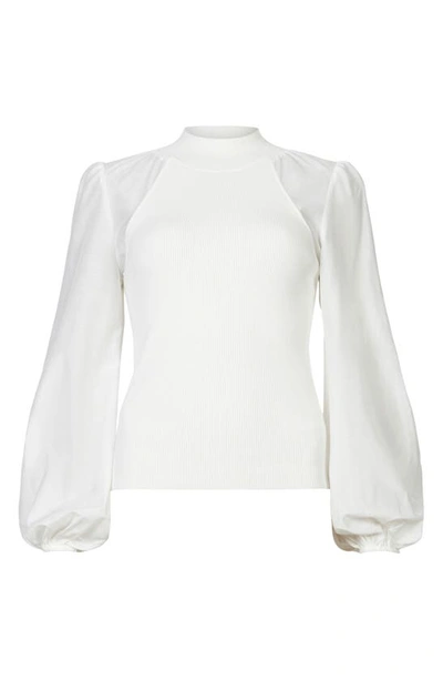 Shop Allsaints Cleo Balloon Sleeve Blouse In Optic White
