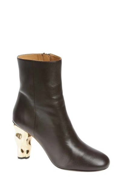 Shop Frame Le Luz Bootie In Chocolate