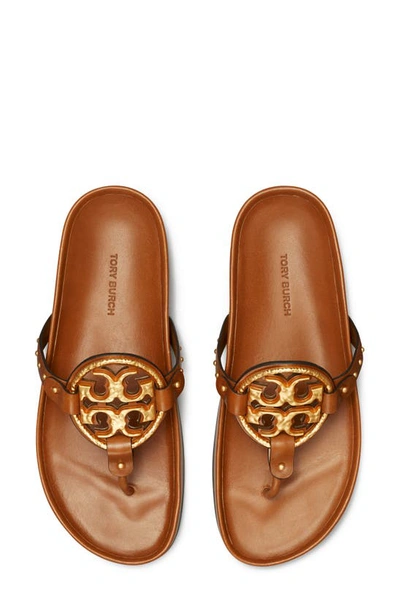 Tory Burch Miller Vintage Plaque Cloud Flip Flop In Bourbon Miele/ Bourbon Miele