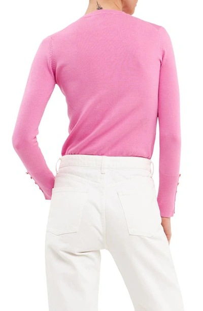Endless Rose Button Cuff Sweater In Pink