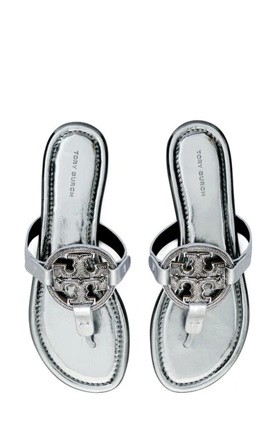 Shop Tory Burch Miller Pavé Sandal In Silver