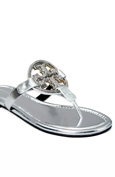Shop Tory Burch Miller Pavé Sandal In Silver