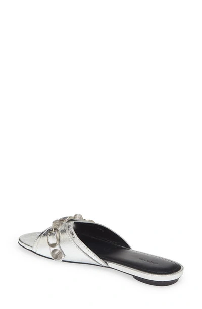 Shop Balenciaga Le Cagole Slide Sandal In Silver