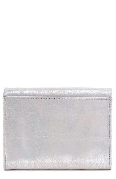 Shop Hobo Lumen Medium Leather Wallet In Silver