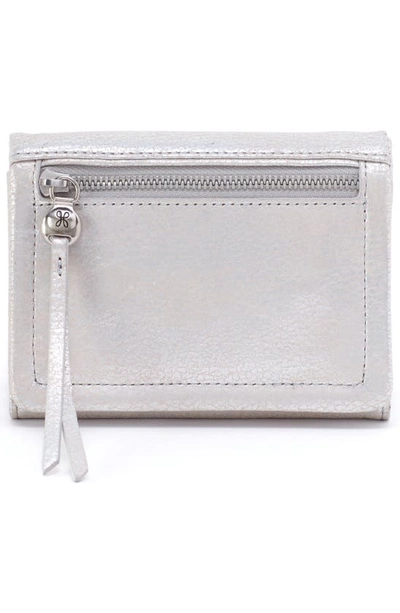 Shop Hobo Lumen Medium Leather Wallet In Silver
