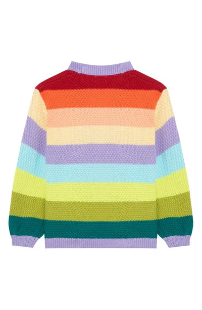 Shop Peek Aren't You Curious Kids' Stripe Textured Knit Cardigan In Multi