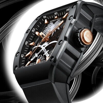Pre-owned Bonest Gatti Men Automatic Watch Luxury Fashion Tonneau Mechanical Wristwatch