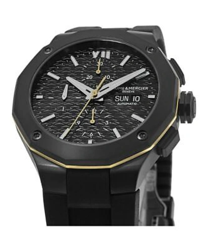 Pre-owned Baume & Mercier Riviera Black Steel Chronograph Dial Men's Watch 10625