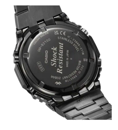 Pre-owned G-shock Casio  Tough Solar Black Dial Full Metal Ion Plated Watch Gmb2100bd-1a