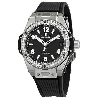 Pre-owned Hublot Big Bang Chronograph Automatic Diamond Black Dial Men's Watch