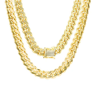 Pre-owned Nuragold 14k Yellow Gold Solid 8mm Mens Miami Cuban Link Chain Necklace Box Clasp 26"