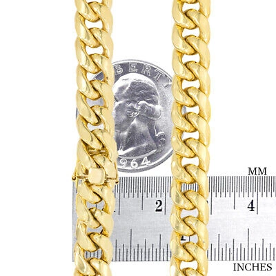 Pre-owned Nuragold 14k Yellow Gold Solid 8mm Mens Miami Cuban Link Chain Necklace Box Clasp 26"