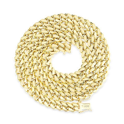 Pre-owned Nuragold 14k Yellow Gold Solid 8mm Mens Miami Cuban Link Chain Necklace Box Clasp 26"
