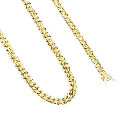 Pre-owned Nuragold 14k Yellow Gold Solid 8mm Mens Miami Cuban Link Chain Necklace Box Clasp 26"