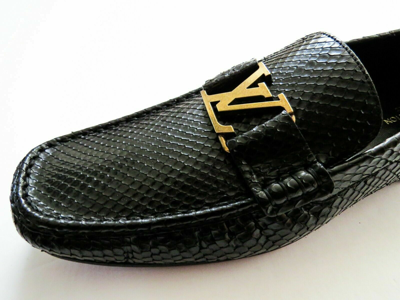 Pre-owned Louis Vuitton Montaigne Python Snakeskin Leather Shoes 11 Lv 12  Us 45 Eu 11 Uk In Black