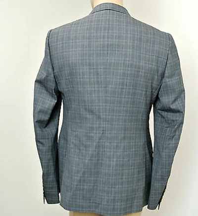 Pre-owned Gucci Authentic  Mens Wool Coat Jacket Blazer 50r/us 40r Gray Check, 279711
