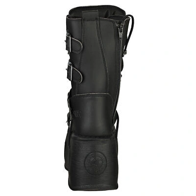 Pre-owned New Rock Rock Boot Metallic M-373-vc2 Unisex Black Platform Boots In Gray