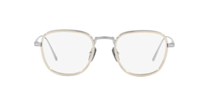 Pre-owned Persol 0po5007vt 8010 Silver/gold Square Unisex Eyeglasses In Clear