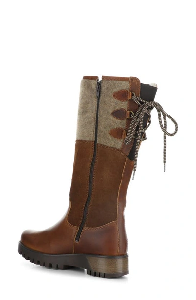 Bos. & Co. Goose Primaloft® Waterproof Boiled Wool Mid Calf Boot In Cognac/redwood/beige
