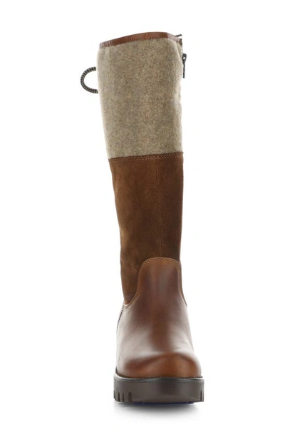 Bos. & Co. Goose Primaloft® Waterproof Boiled Wool Mid Calf Boot In Cognac/redwood/beige