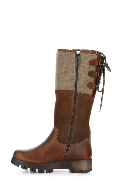 Bos. & Co. Goose Primaloft® Waterproof Boiled Wool Mid Calf Boot In Cognac/redwood/beige