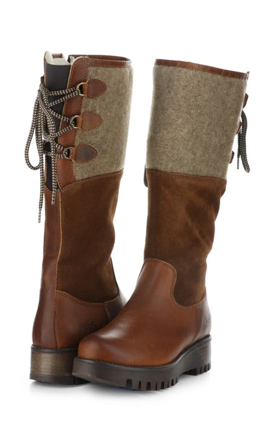 Bos. & Co. Goose Primaloft® Waterproof Boiled Wool Mid Calf Boot In Cognac/redwood/beige