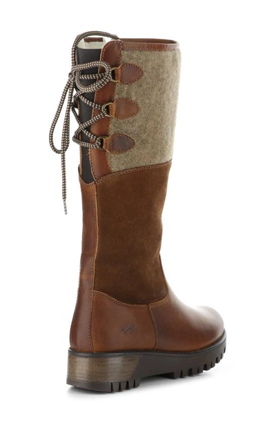 Bos. & Co. Goose Primaloft® Waterproof Boiled Wool Mid Calf Boot In Cognac/redwood/beige