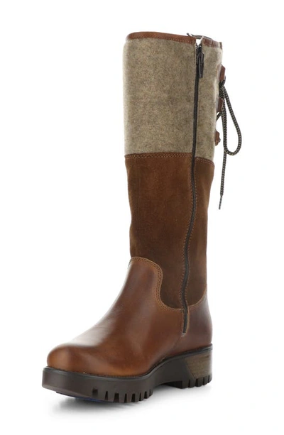 Bos. & Co. Goose Primaloft® Waterproof Boiled Wool Mid Calf Boot In Cognac/redwood/beige