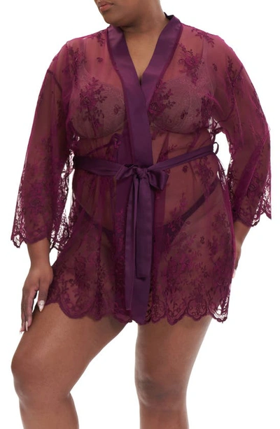 Shop Rya Collection Darling Lace Wrap In Eggplant