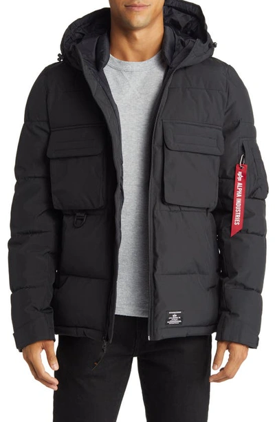 Industries Water Hooded Puffer | ModeSens Black Jacket Alpha Resistant In