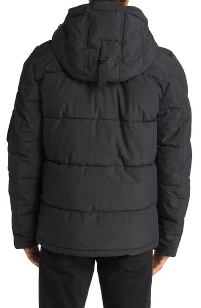 Shop Alpha Industries Water Resistant Hooded Puffer Jacket In Black