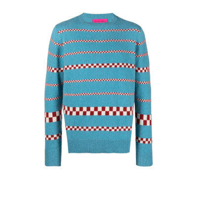 Shop The Elder Statesman Speed Check Cashmere Sweater - Men's - Cashmere In Blue