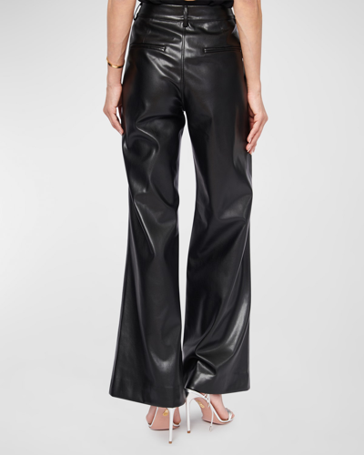 Shop Cami Nyc Zenobia Vegan Leather Flare Pants In Black