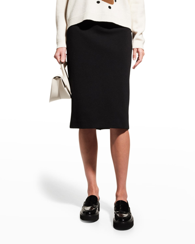 Shop Max Mara Felice Straight Jersey Skirt In Black