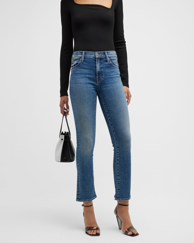 Shop Mother The Insider Flood Cropped Mid-rise Straight Jeans In Playing Rough