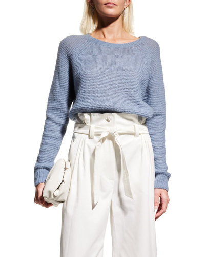 Shop Max Mara Finnici Cashmere Knit Sweater In Light Blue