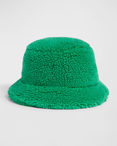 Shop Apparis Gilly Cannaba Teddie Bucket Hat In Kelly Green